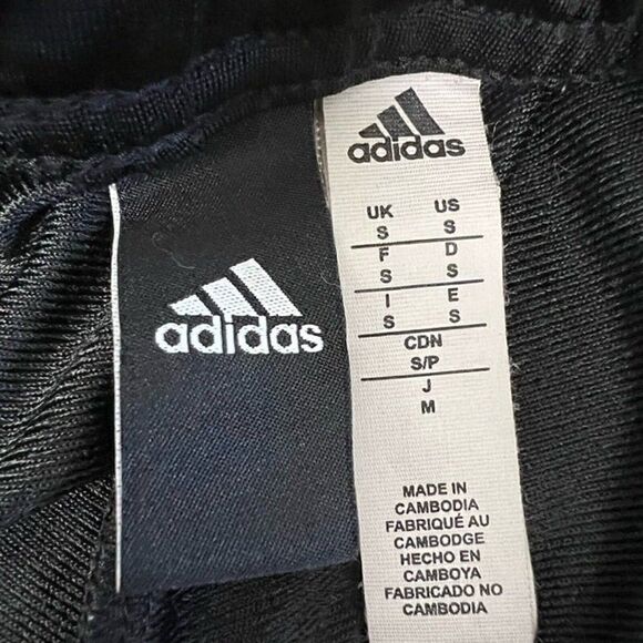 Adidas Men's Medium Essential Joggers Pants Black White Striped Sweatpants - Picture 6 of 11